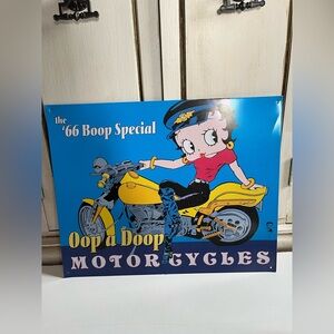 Vintage The '66 Boop Special Motorcycles Tin Metal Sign Betty Boop wall hanging